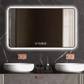 GDFStudio Rion Modern 39W Rectangular Vanity Mirror with Rounded Corners and 3 Lighting Modes