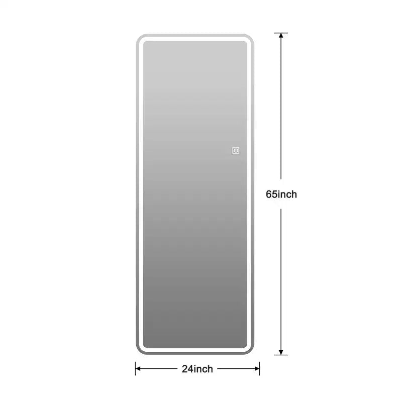 GDFStudio Zev Modern 65H Rectangular LED Full Length Frameless Mirror with 3 Color Modes