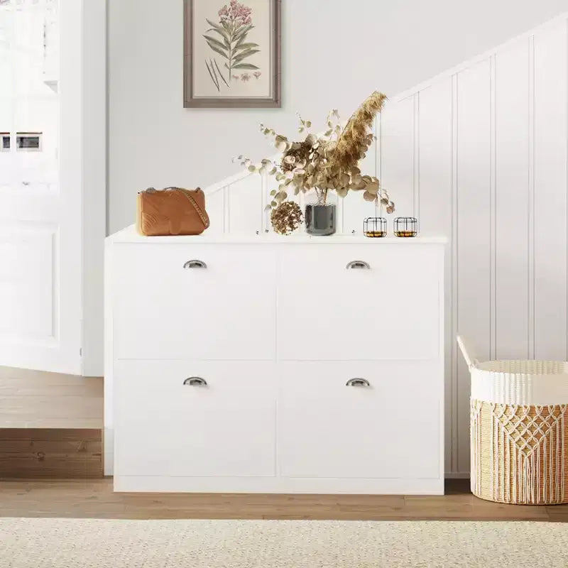 GDFStudio Zinnia Modern 40.3'' Shoe Rack with 4 Flip-Top Drawers