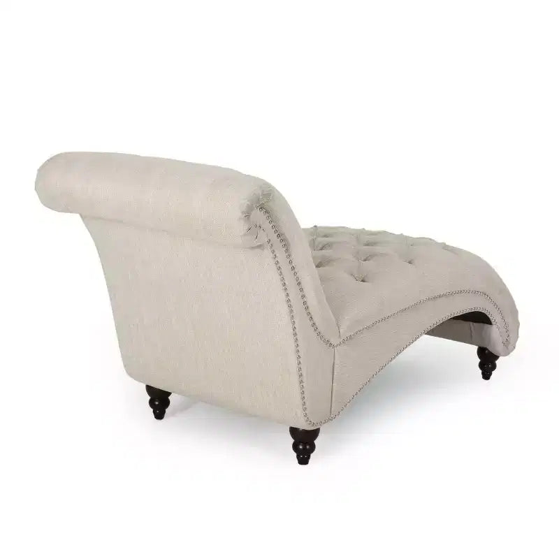 Varnell Contemporary Fabric Chaise Lounge with Turned Legs - Christopher Knight Home