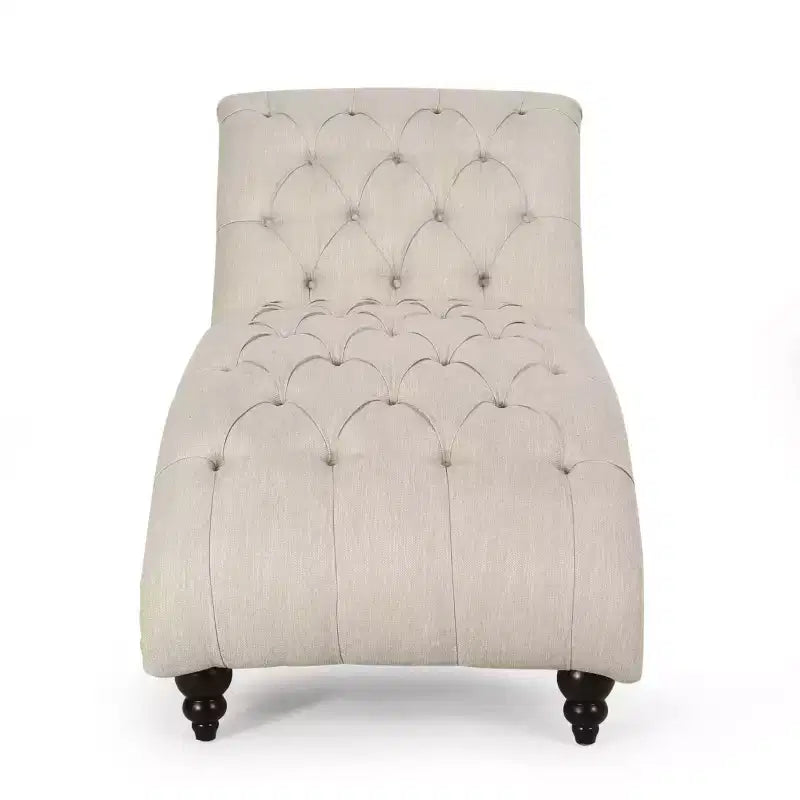 Varnell Contemporary Fabric Chaise Lounge with Turned Legs - Christopher Knight Home