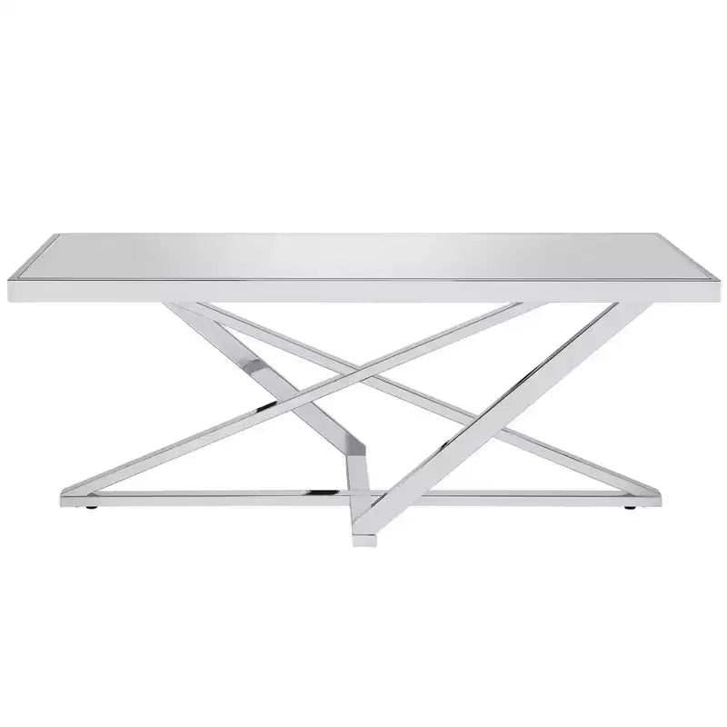 Drubeck Mirrored Rectangle Coffee Table Chrome - HOMES: Inside + Out
