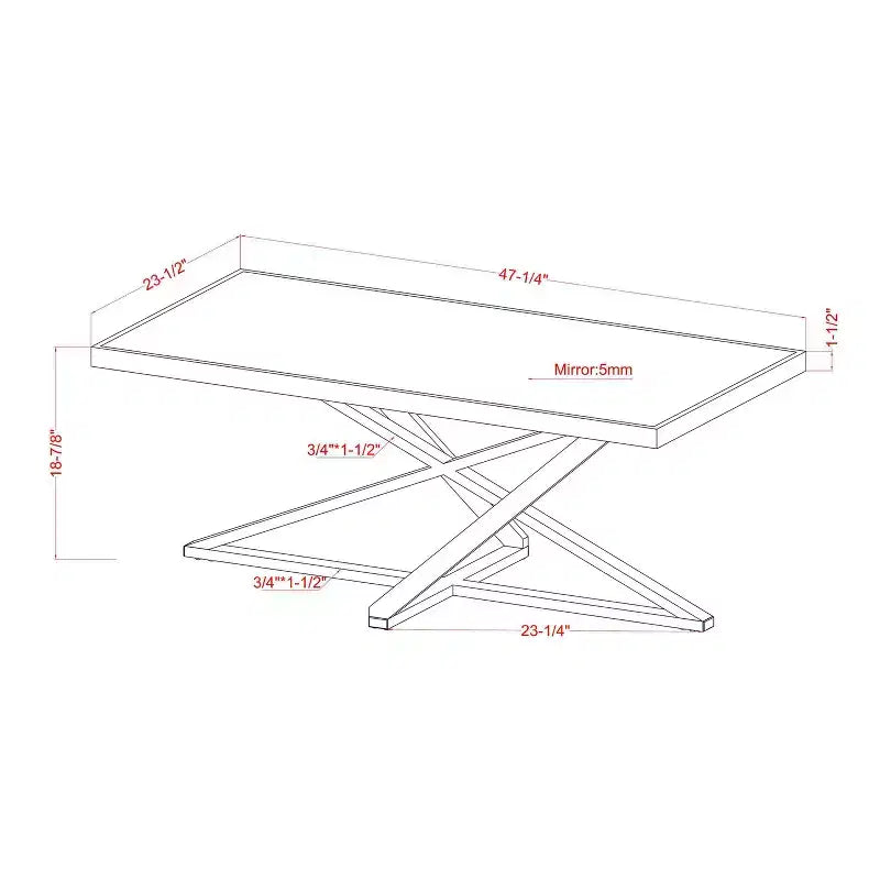Drubeck Mirrored Rectangle Coffee Table Chrome - HOMES: Inside + Out