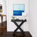 End Table with Removable Tray Top Black - Lavish Home: Folding Portable 22lb Capacity Modern Style