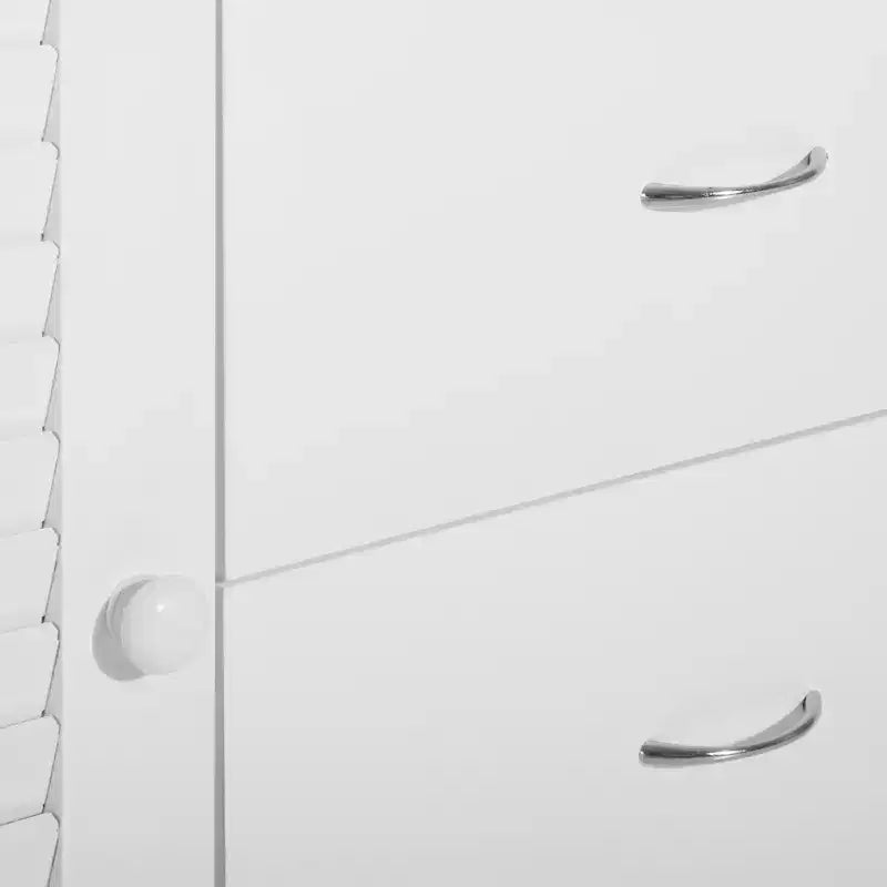 HOMCOM 47 Modern Storage Cabinet Buffet Sideboard with Drawers and Louvered Doors- White